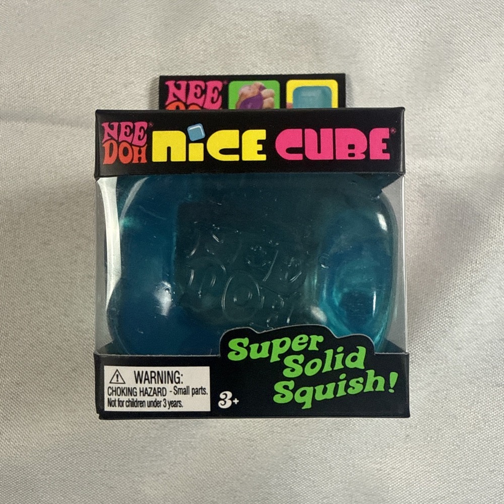 Nee Doh Nice Cube Blue Ice Super Solid Squish Authentic NEW